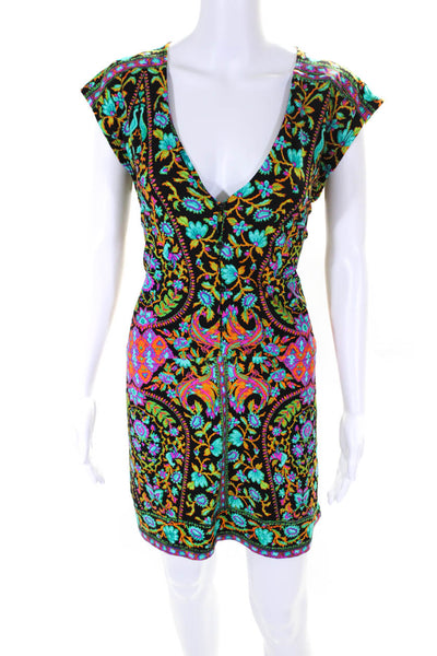 Nanette Lepore Women's Round Neck Sleeveless Multicolor Mini Dress Size S