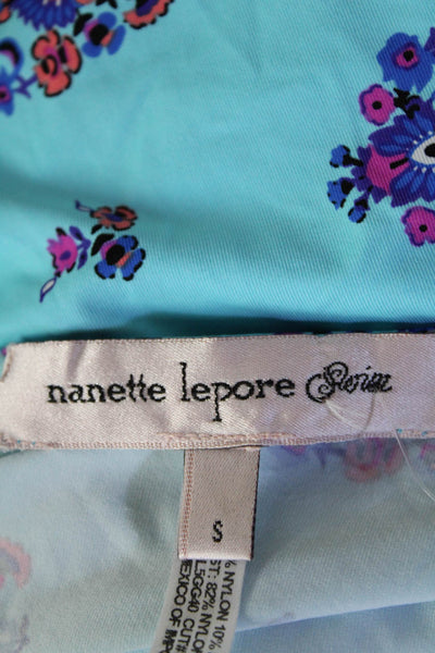 Nanette Lepore Women's V-Neck Sleeveless Floral Cinch Waist Mini Dress Size S