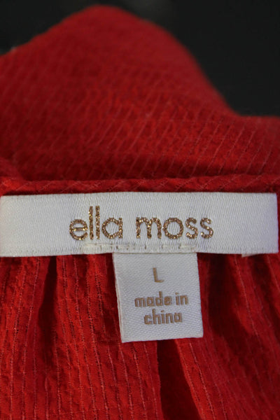 Ella Moss Women's V-Neck Ruffle Spaghetti Straps Tank Top Blouse Red Size L