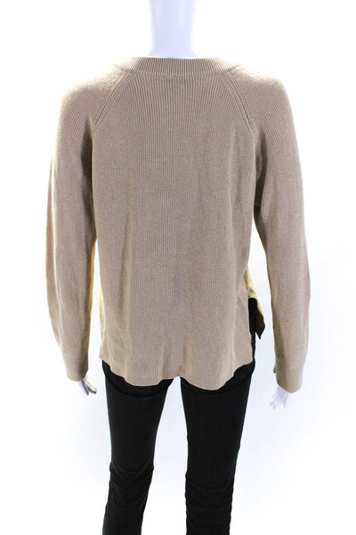 Rails Womens Oversized Side Slit Three Button Sweatshirt Brown Cotton Size XS