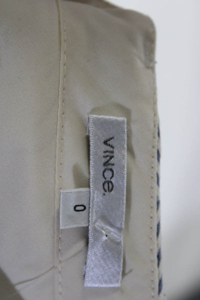 Vince Women's Button Closure Pockets Bermuda Short Blue Stripe Size 0