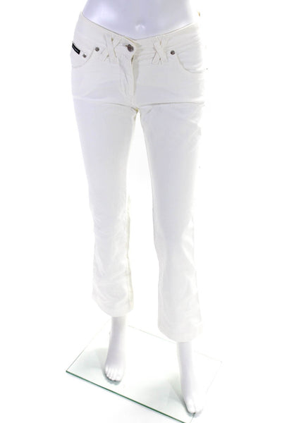 Dolce & Gabbana Women's High Waist Five Pockets Straight Leg Pant White Size 36