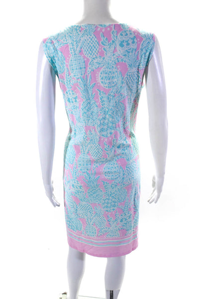 Barbara Erickson Women's Round Neck Sleeveless Pineapple Print Mini Dress Size L