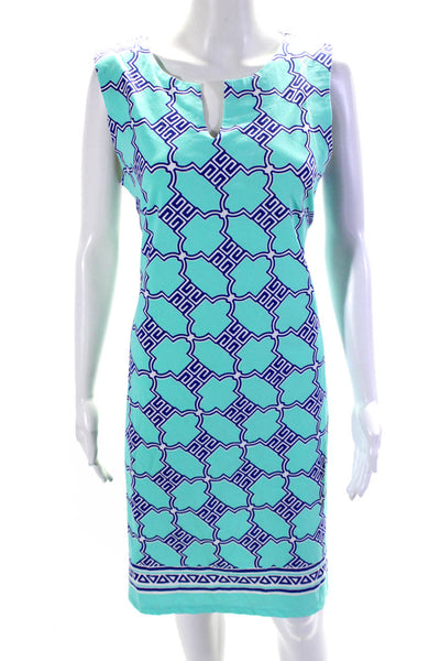 Barbara Erickson Women's Round Neck Sleeveless Slit Hem Mini Dress Green Size L