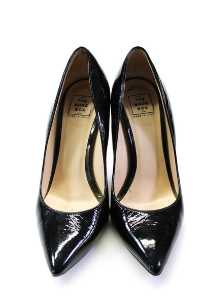 The Shoe Box Womens Patent Leather Slip On Pointed Pumps Black Size 6