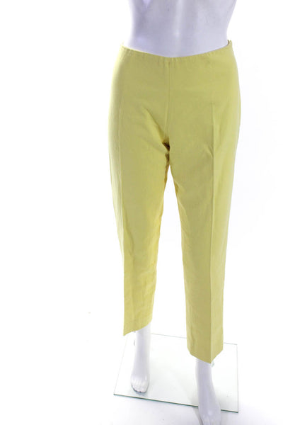 KORS Michael Kors Womens High Waist Slim Leg Pleated Pants Yellow Size 8