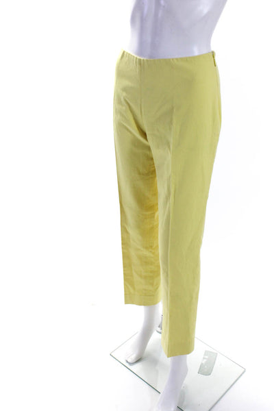 KORS Michael Kors Womens High Waist Slim Leg Pleated Pants Yellow Size 8