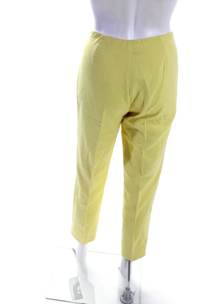 KORS Michael Kors Womens High Waist Slim Leg Pleated Pants Yellow Size 8