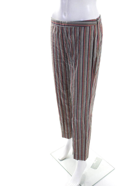 KORS Michael Kors Womens High Waist Stripe Straight Leg Pants Multicolor Size 8