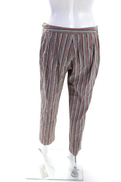 KORS Michael Kors Womens High Waist Stripe Straight Leg Pants Multicolor Size 8