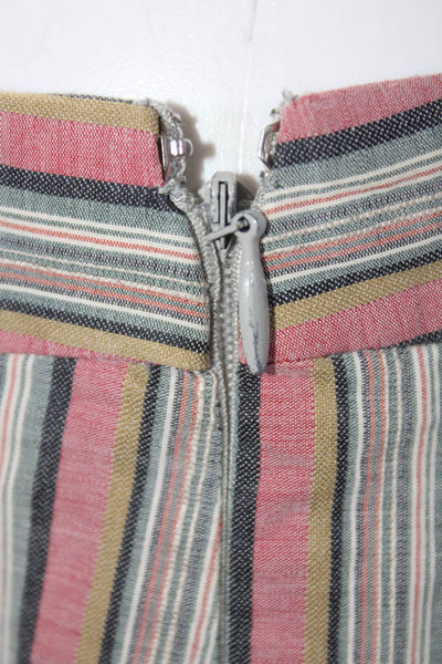 KORS Michael Kors Womens High Waist Stripe Straight Leg Pants Multicolor Size 8