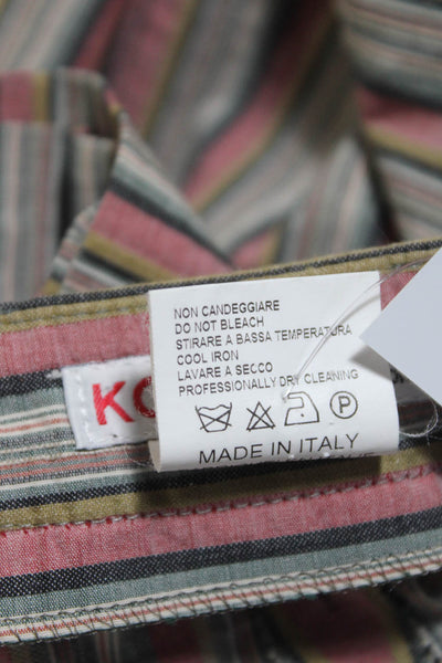 KORS Michael Kors Womens High Waist Stripe Straight Leg Pants Multicolor Size 8