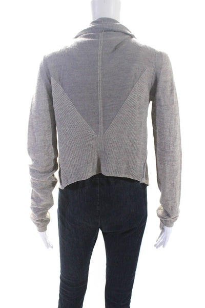 Theory Womens Thin Knit Open Front Waterfall Cardigan Sweater Gray Size Large