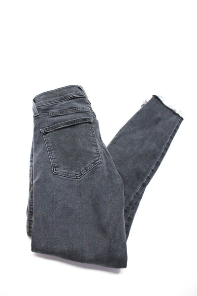 Veronica Beard Womens Cotton Buttoned Zipped Skinny Leg Jeans Gray Size EUR25