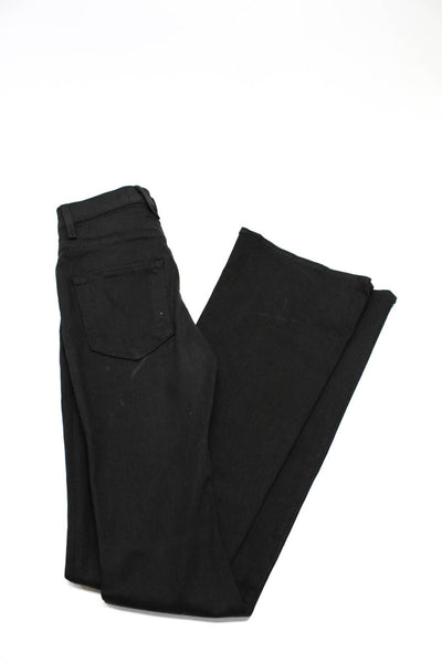 Veronica Beard Womens Full Buttoned Slip-On Flare Leg Pants Black Size 00