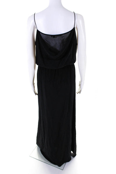 Jay Godfrey Womens Silk Spaghetti Strap A Line Maxi Dress Black Size 6