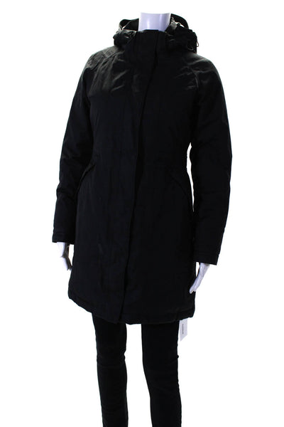 The North Face Womens Long Sleeves Full Zipper Puffer Coat Black Size Small
