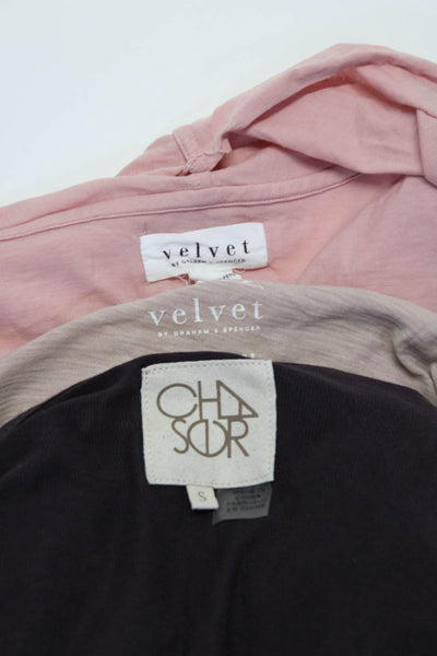 Velvet by Graham & Spencer Chaser Womens Cotton V Neck Top Pink Size M S Lot 3