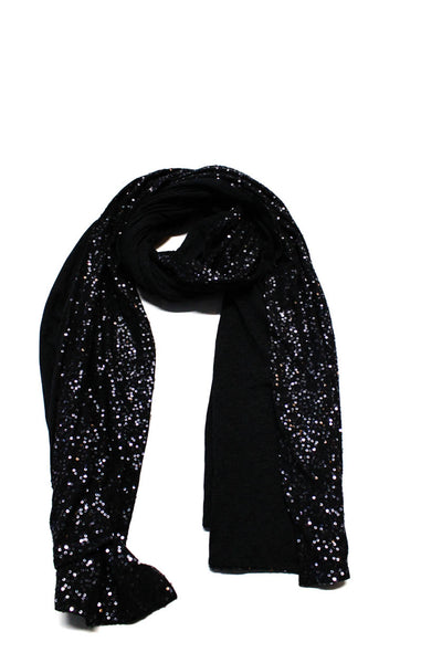 DKNY Saks Fifth Avenue Womens Cotton Sequin Embellished Scarf Gray OS Lot 2