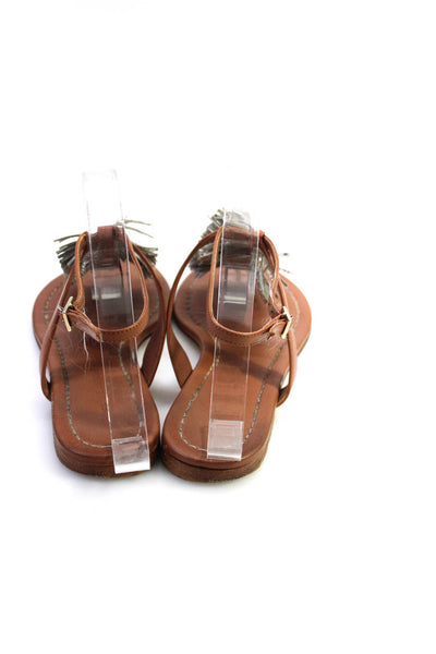 Visconti & Du Reau Womens Metallic Leather Thing Sandals Silver Size 37 7
