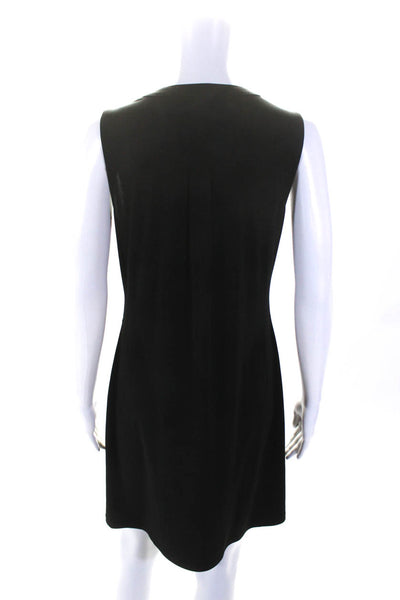 Michael Michael Kors Womens Quarter Zip Sleeveless A-Line Mini Dress Black Size