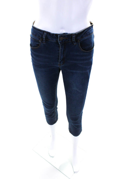 Tahari Women's Button Closure Five Pockets Medium Wash Crop Jean Size 4/27