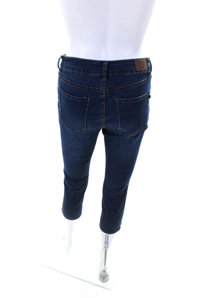 Tahari Women's Button Closure Five Pockets Medium Wash Crop Jean Size 4/27