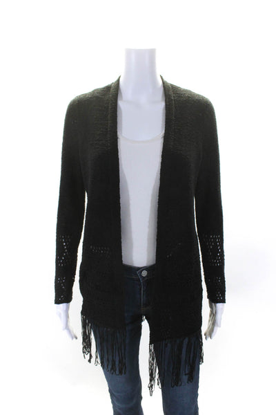 Michael Michael Kors Women's Long Sleeves Open Front Cardigan Black Size XS