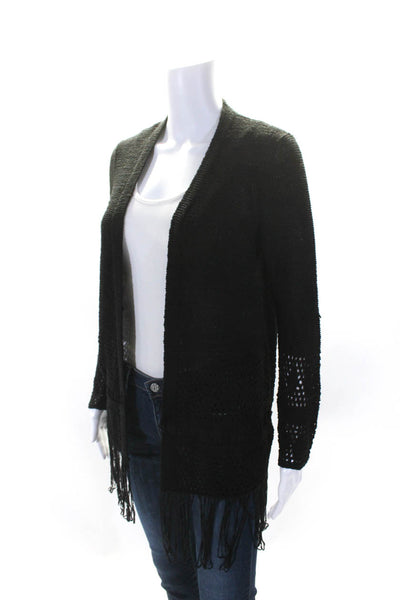 Michael Michael Kors Women's Long Sleeves Open Front Cardigan Black Size XS