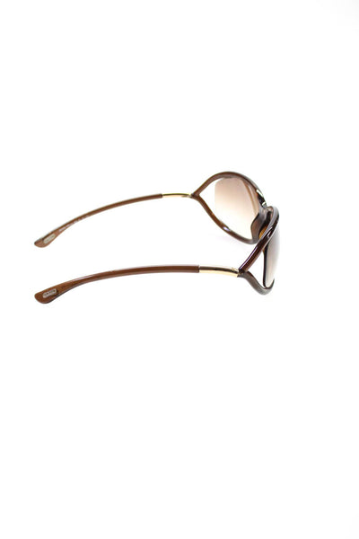 Tom Ford Womens Jennifer TF8 Oversize Plastic Oval Sunglasses Brown