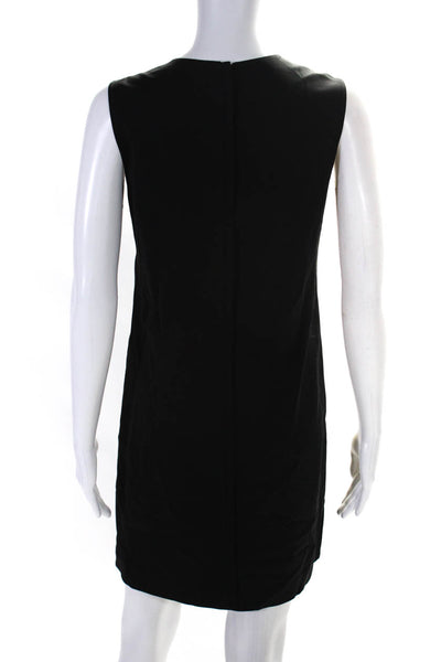 Theory Womens Overlay Knee Length Sleeveless Dress Black White Size 2