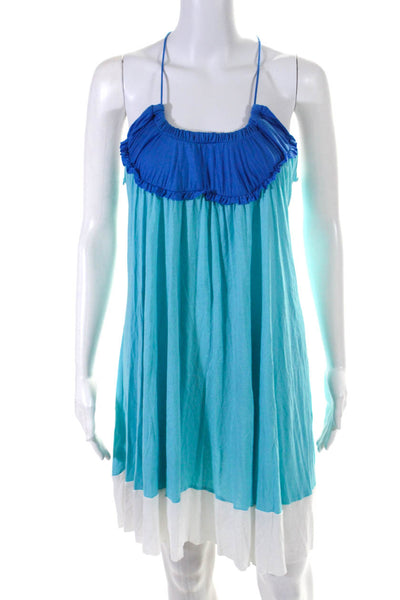 Calypso Saint Barth Women's Halter Neck Tiered Color Block Mini Dress Size XS