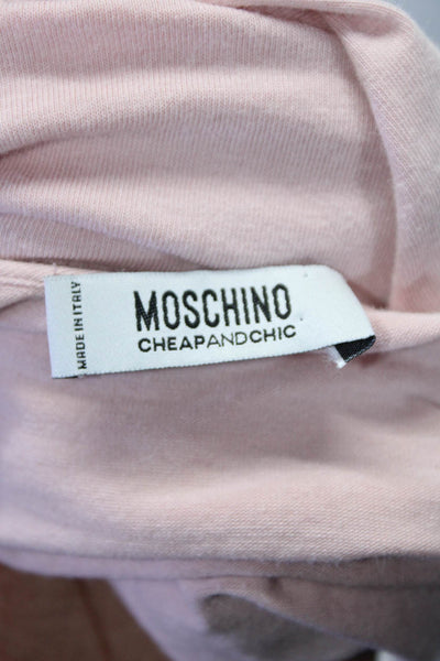 Moschino Cheap & Chic Womens Cotton Blend Bow Detail Blouse Top Pink Size 8