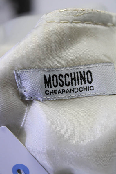 Moschino Cheap & Chic Womens Metallic Textured Short Sleeve Dress Gold Size 8