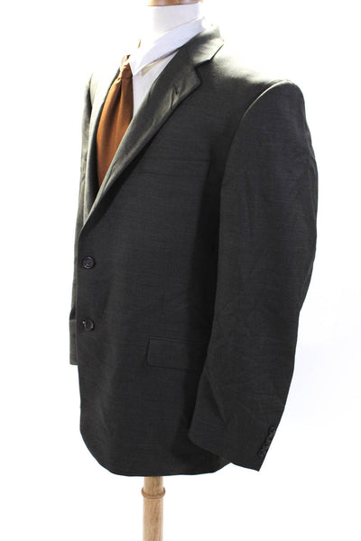 Burberry London Blue Label Mens Two Button Blazer Gray Wool Size 44 Regular