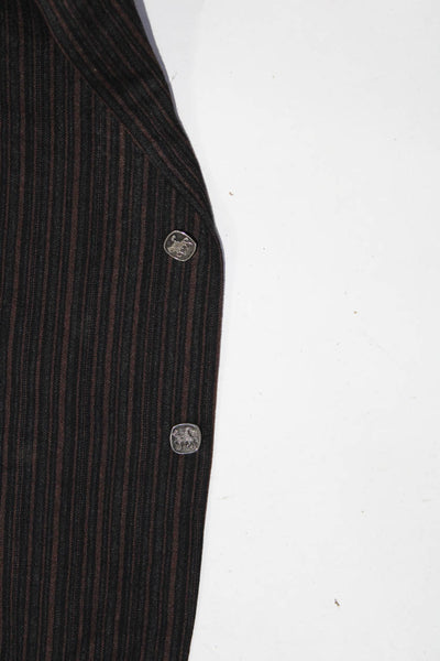 Hart Schaffner Marx Mens Striped Three Button Blazer Brown Black Size 42