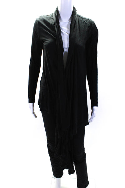 Alice + Olivia Womens Black Cowl Neck Long Sleeve Cardigan Sweater Size S