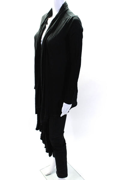 Alice + Olivia Womens Black Cowl Neck Long Sleeve Cardigan Sweater Size S