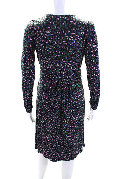 Boden Womens Abstract Print V Neck A Line Dress Multi Colored Size 4