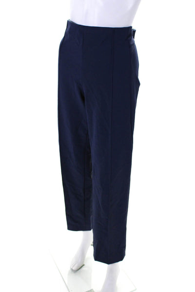 Escada Women's Zip Closure Flat Front Straight Leg Dress Pant Blue Size 44