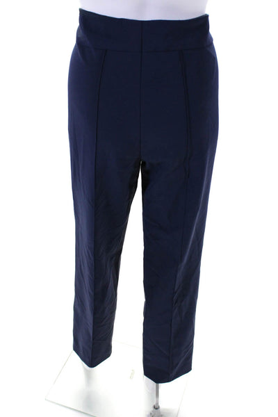 Escada Women's Zip Closure Flat Front Straight Leg Dress Pant Blue Size 44