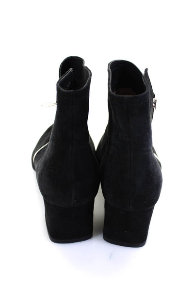 BeautiFeel Women's Pointed Toe Block Heels Suede Ankle Boot Black Size 9