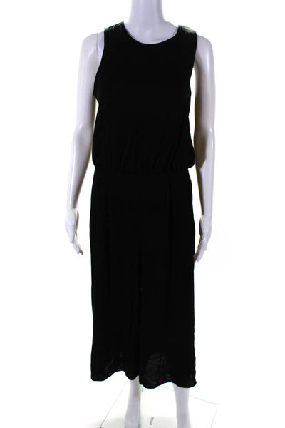 Milly Women's Round Neck Sleeveless Wide Leg Jumper Black Size 6