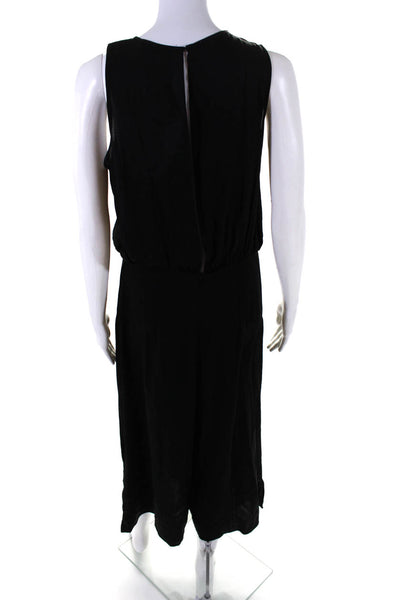 Milly Women's Round Neck Sleeveless Wide Leg Jumper Black Size 6