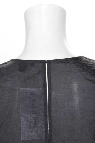 COS Womens Sheer Short Sleeve Asymmetric Hem Blouse Black Size 4