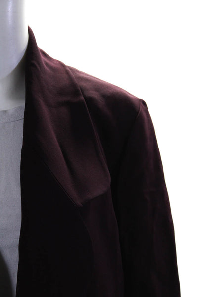 Karl Lagerfeld Womens Wide Lapel Coat Plum Purple Wool Size EUR 44