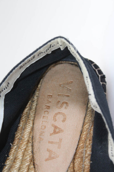 Viscata Womens Slip On Round Toe Espadrilles Loafers Navy Canvas Size 39