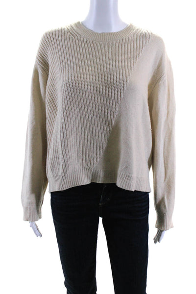 3.1 Phillip Lim Womens Alpaca Blend Round Neck Pullover Sweater Top Tan Size XS