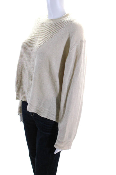 3.1 Phillip Lim Womens Alpaca Blend Round Neck Pullover Sweater Top Tan Size XS