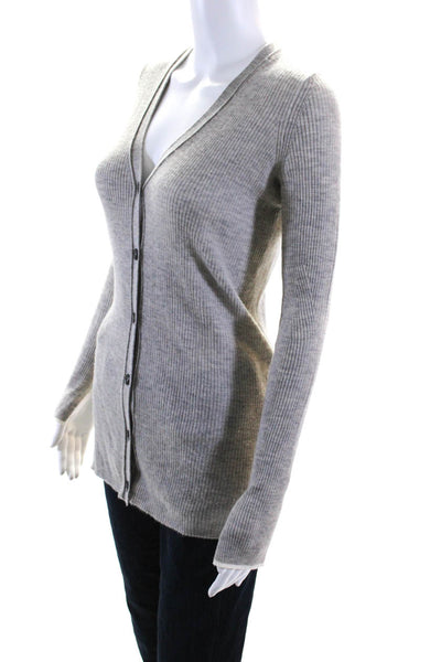 Rag & Bone Womens Cashmere V-Neck Button Up Cardigan Sweater Gray Size XS